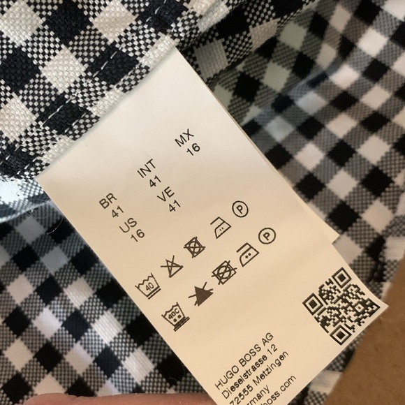 BOSS T-Christo Tailored Slim Fit Tessitura Monti Button Down Checkered Shirt- 16 - Picture 10 of 13